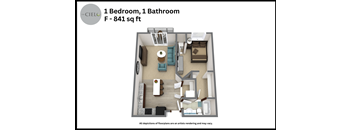 a floor plan of 1 bedroom 1 bathroom f 94 sq ft
