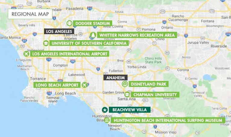 a map and the surrounding area