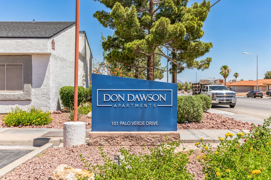 our sign in front of our building at the entrance of our apartments