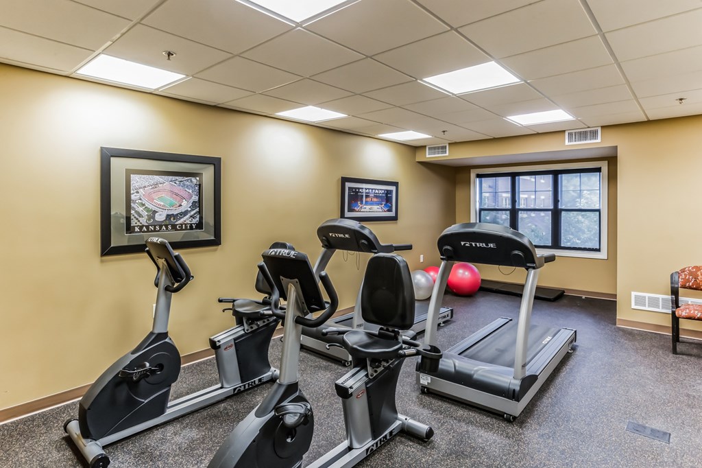 the gym has plenty of exercise equipment for residents to use