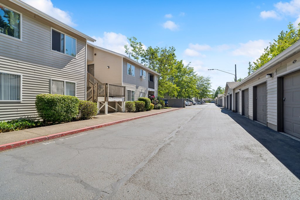 the streets are lined with houses on both sides of a street