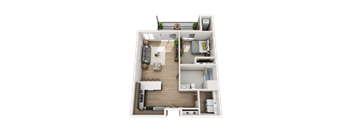 1 Bedroom 1 Bathroom Floor Plan at Lake Ridge, Prior Lake