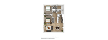 a1 floor plan  1 bedroom with 2 baths  129