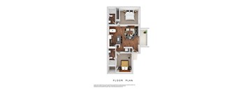 a floor plan of a house with a bedroom and a living room