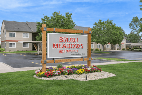Monument Sign at Brush Meadows I & II Apartments, Billings, MT