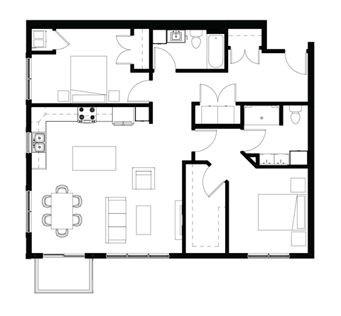 2 bed 2 bath E at The Hendrickson Apartments, Minnesota