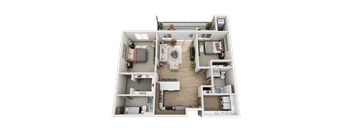 2 Bed 2 Bath Floor Plan at Lake Ridge, Minnesota, 55379