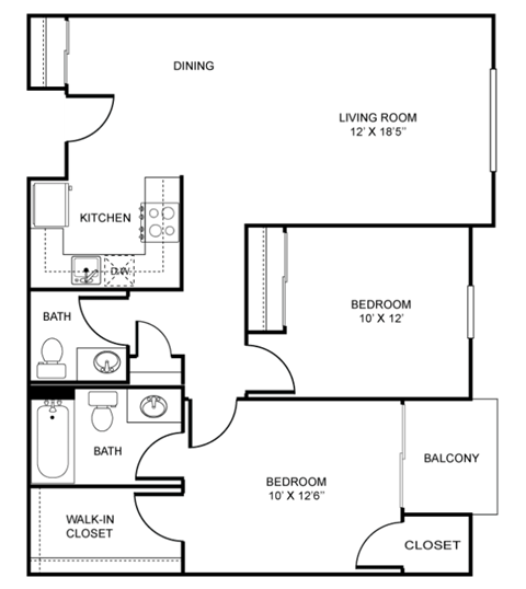a floor plan of a house with a bedroom and a living room