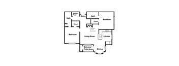 2x2 B Floor Plan