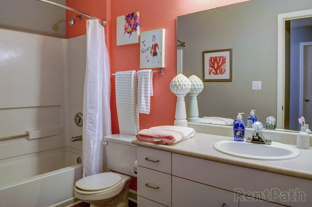 a bathroom with a sink and a toilet and a mirror
