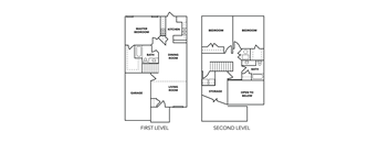 a floor plan of two different floor plans of a house