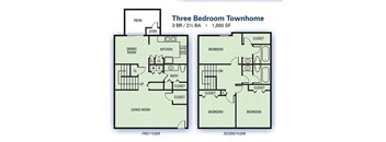 Aspen Pointe - Three Bedroom Townhome Floor Plan