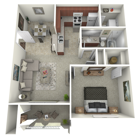 Floor Plan A - One Bedroom