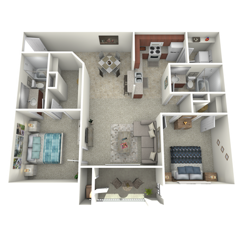 Floor Pan B - Two Bedroom