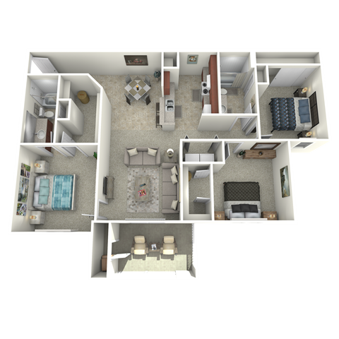 Floor Plan C - Three Bedroom