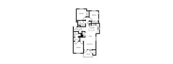 a floor plan of a house showing the bedrooms and the living room