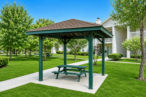 Outdoor gazebo with picnic table at Tanyard Park Apartments, Louisville, KY