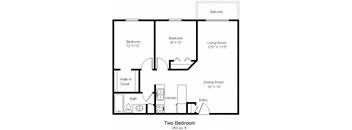 a floor plan of a house with a bedroom and a living room