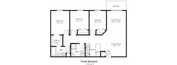 a floor plan of a house with a bedroom and a living room