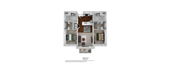2Bed 2Bath C Floor Plan at The Beckstead Apartments, Utah