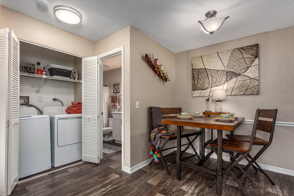 dining and laundry space