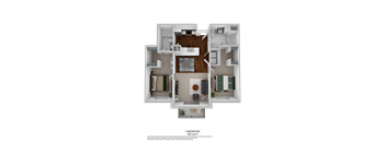2Bed 2Bath B Floor Plan at The Beckstead Apartments, South Jordan