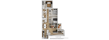a 3d rendering of a floor plan of a house