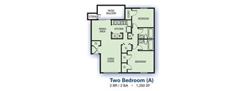 Aspen Pointe - Two Bedroom A Floor Plan