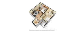 3d floor plan for a small apartment