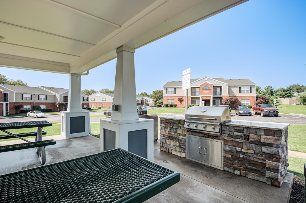 the preserve at ballantyne commons spacious covered patio with grill and table