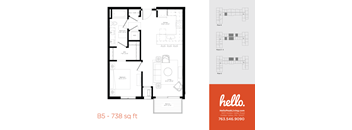 B5 Floor Plan at Hello Apartments, Minneapolis