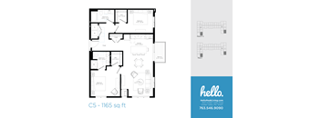 C5 Floor Plan at Hello Apartments, Minneapolis, MN