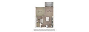 a floor plan of a 1 bedroom floor plan