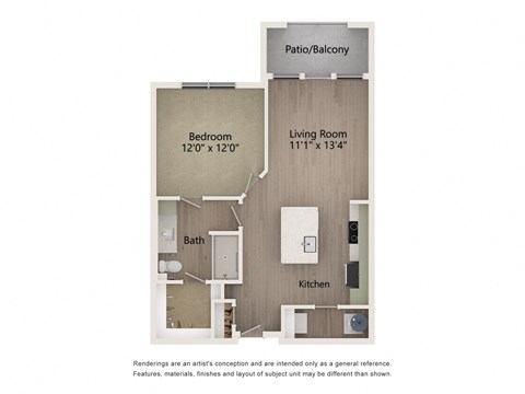 a floor plan of a 1 bedroom floor plan
