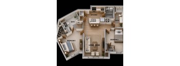2 Bed Floorplan at Columbia Colony Senior, Atlanta, Georgia