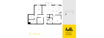 D5 Floor Plan at Hello Apartments, Minnesota, 55427
