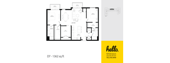 D7 Floor Plan at Hello Apartments, Minneapolis, MN