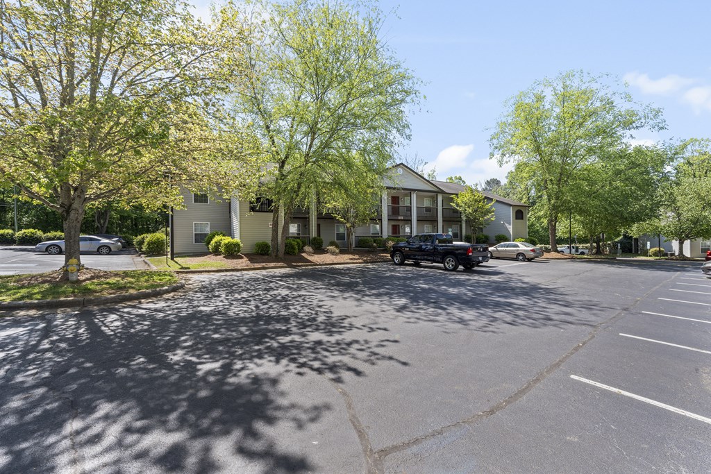 the view of our apartment building from the street