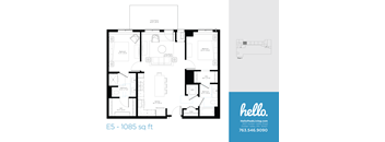 E5 Floor Plan at Hello Apartments, Minnesota, 55427