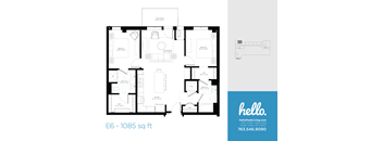 E6 Floor Plan at Hello Apartments, Minneapolis, MN, 55427