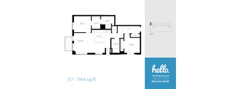 E7 Floor Plan at Hello Apartments, Minneapolis, MN