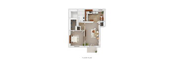 1 Bed 1 Bath Floor Plan at Emerald Pointe, Riverdale