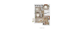 3 Bed 2 Bath Floor Plan at Emerald Pointe, Georgia