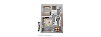 1Bd 1Bth Floor Plan at Tanyard Park Apartments, Louisville, 40229