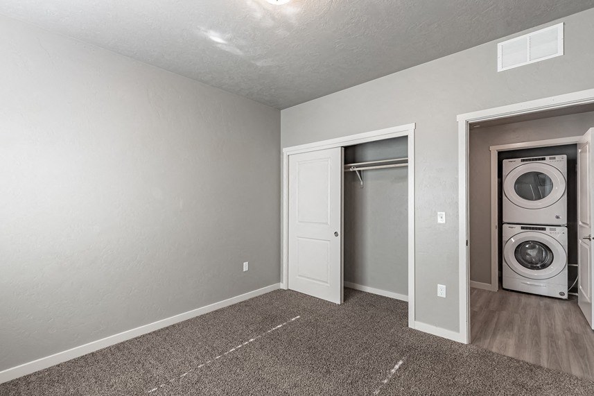 a laundry room with a washer and dryer