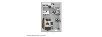 a hypothetical floor plan for a 1 bedroom floor plan  virtual rendering