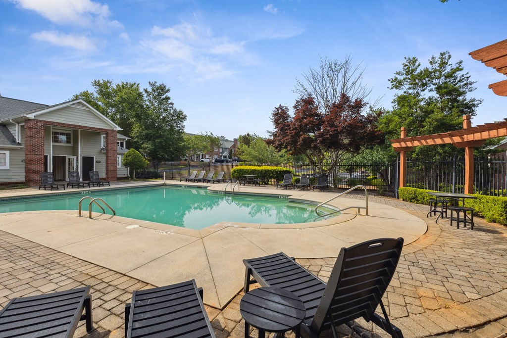 our apartments have a resort style pool with chairs