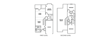 a floor plan of a house with two floors and a first level and a bedroom