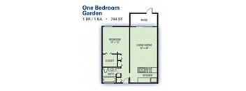 Morrowood Townhomes - One Bedroom One Bathroom Floor Plan