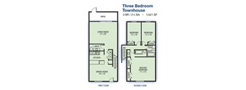 Morrowood Townhomes - Three Bedroom Two-and-a-Half Bathroom Floor Plan